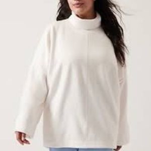 Athleta Cozy Karma Funnel Neck Sweatshirt Magnolia White Size L